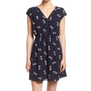 Madewell navy floral trapeze dress, sz 4